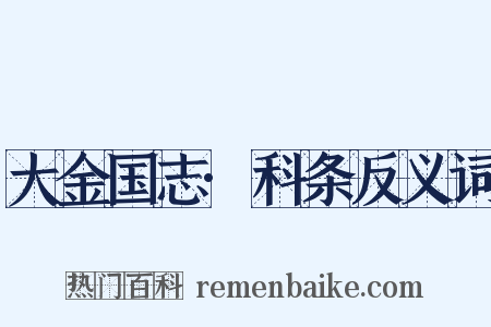 大金国志·科条反义词是什么意思的图片